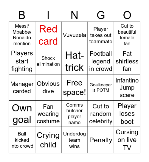 World Cup 2026 Bingo Card