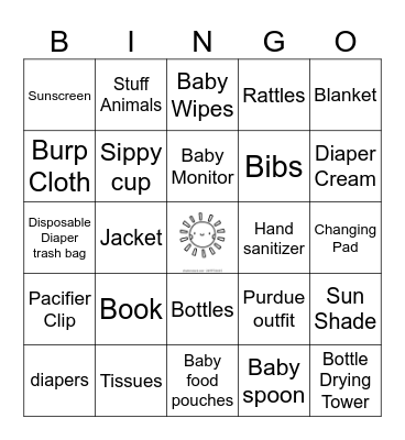 Here comes the Son gift BINGO Card