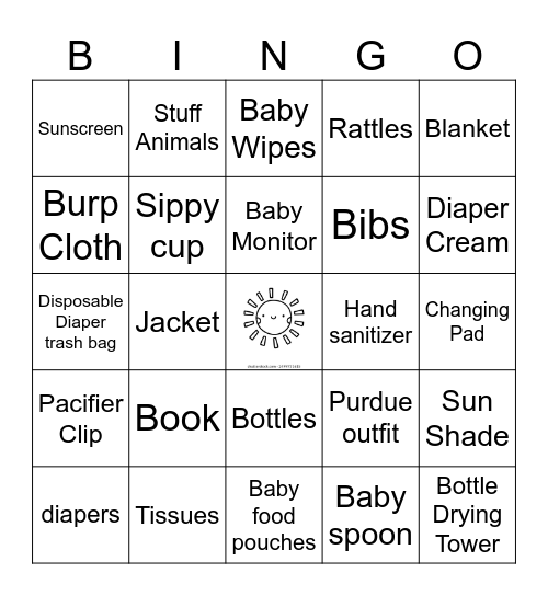 Here comes the Son gift BINGO Card
