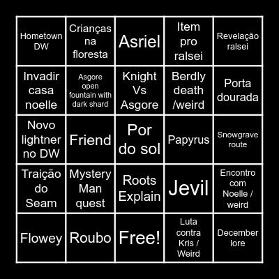 DELTARUNE Bingo Card