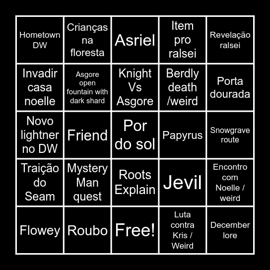 DELTARUNE Bingo Card