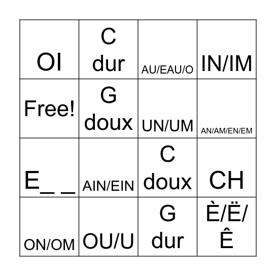 Les Mots Magnifiques de l'Année Bingo Card