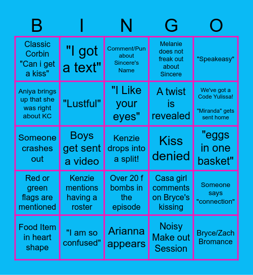 Club Casa Amor Bingo Card