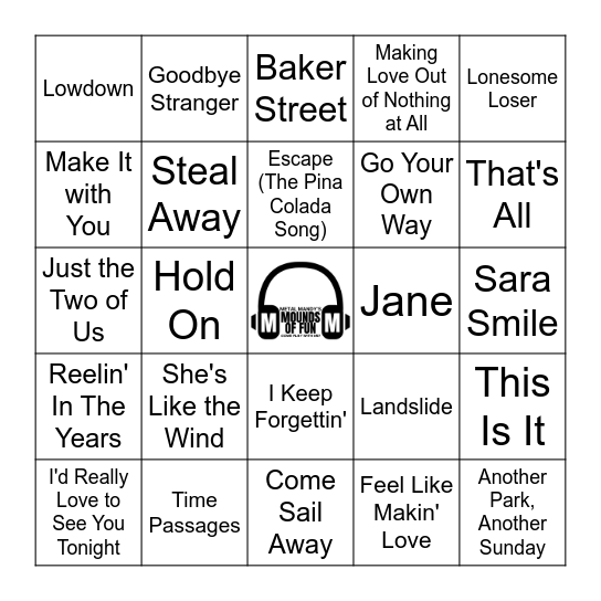 YACHT ROCK Bingo Card