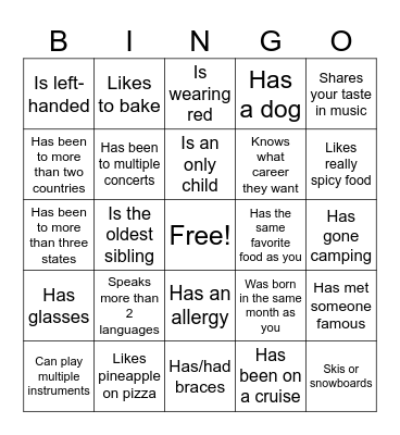 Icebreaker Bingo: Find Someone Who Bingo Card