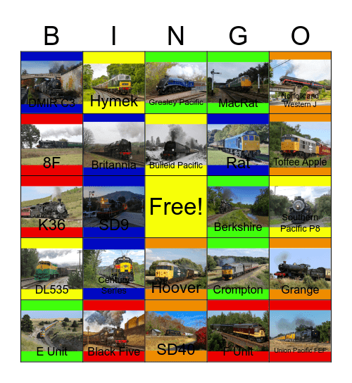 Heritage Railroads that I would like to ride on after John will say "Wave Bye Bye to Sim Theme Park for life" one day Bingo Card