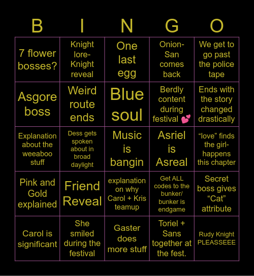 Chapter 5 Bingo Card