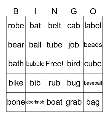 /b/ Bingo Card