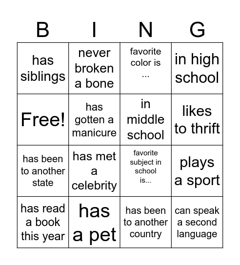 Bingo Card
