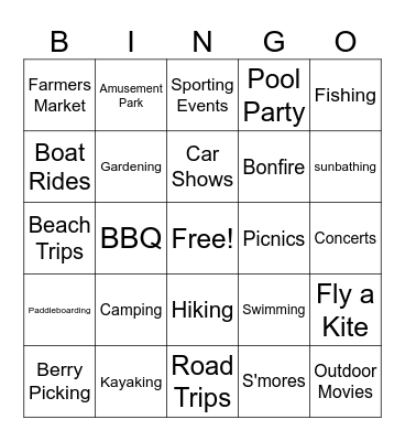 Summer Time! Bingo Card