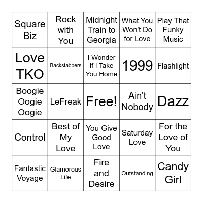 Music Bingo - 70s and 80s Bingo Card