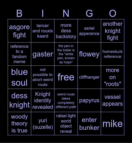 deltarune ch5 bingo Card