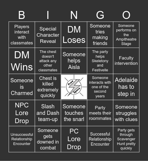 Strixhaven: A Curriculum of Chaos, Ep. 1: Orientation Bingo Card
