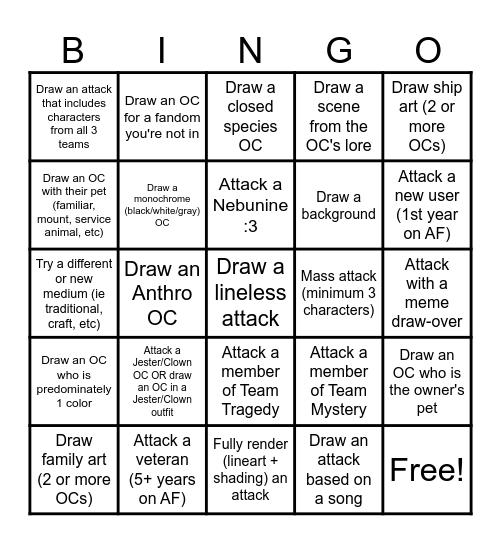 Ashes AF Bingo 2026 Bingo Card