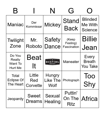 1983 SPEED ROUND Bingo Card