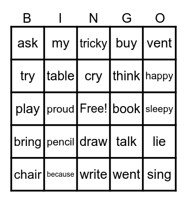 SCHOOL BINGO Card