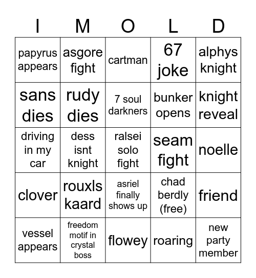 chapter 5 Bingo Card