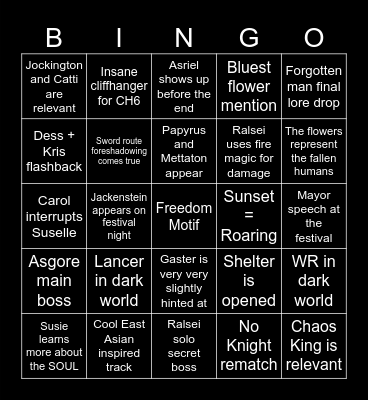 DR chapter 5 bingo Card