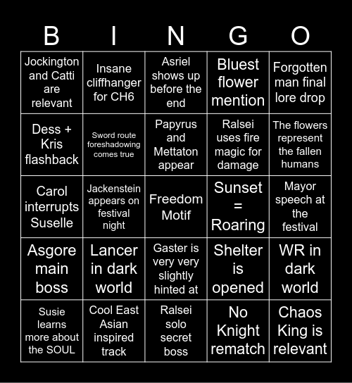 DR chapter 5 bingo Card