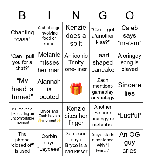 Casa Amor pt. 2 Bingo Card