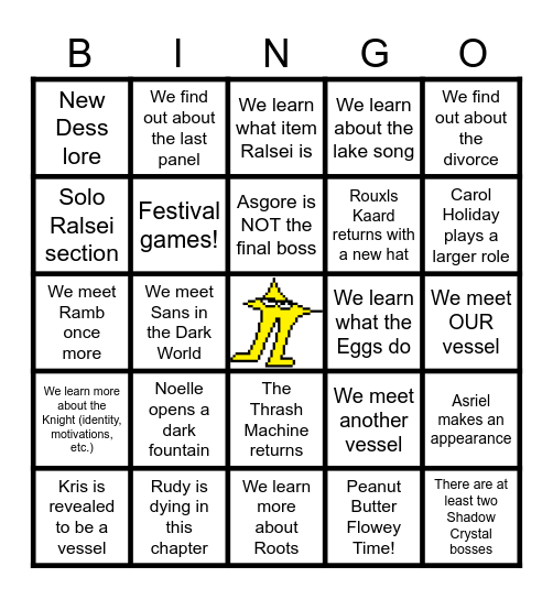 Deltarune Chapter 5 Bingo Card! Bingo Card