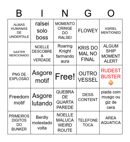 DELTARUNE CHAPTER 5 Bingo Card