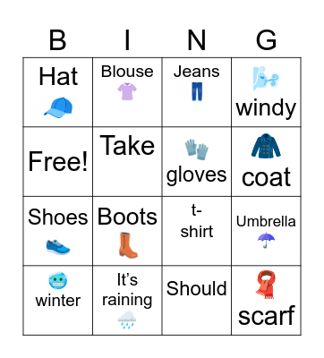 Lesson 15 Bingo Card