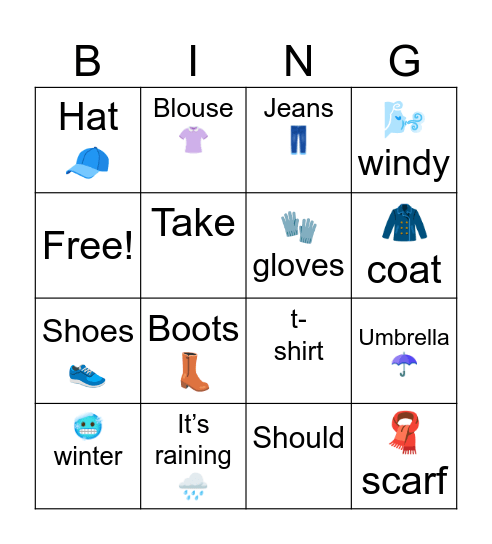 Lesson 15 Bingo Card