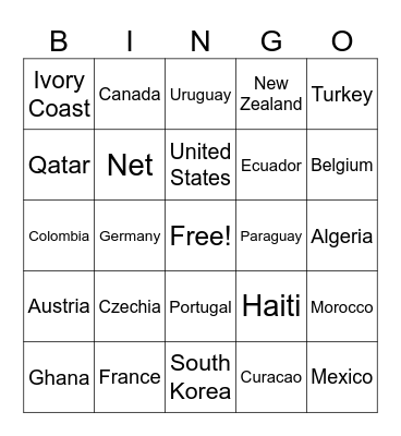 FIFA World Cup 2026 Bingo Card