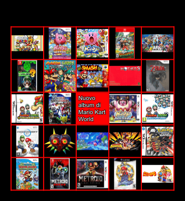 Nintendo Music Bingo Card