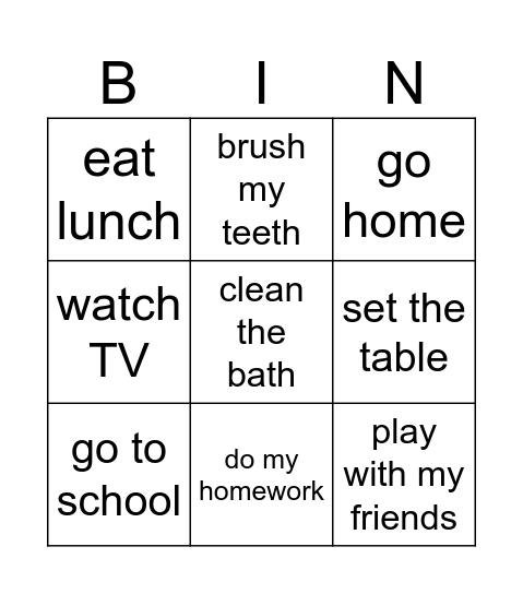 WHAT TIME DO YOU GET UP? Bingo Card