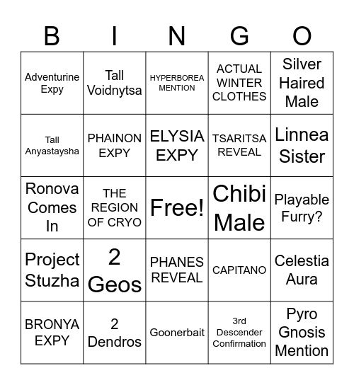 SNEZ TEASER Bingo Card
