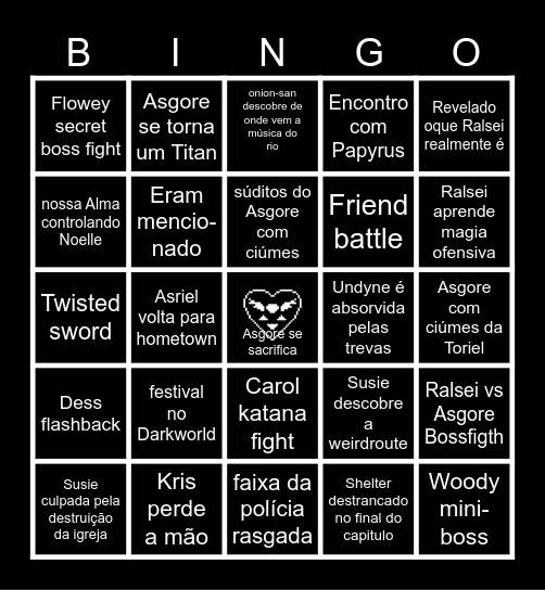 DELTARUNE CHAPTER 5 Bingo Card