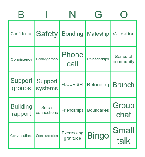 Flourish Bingo 1 Bingo Card