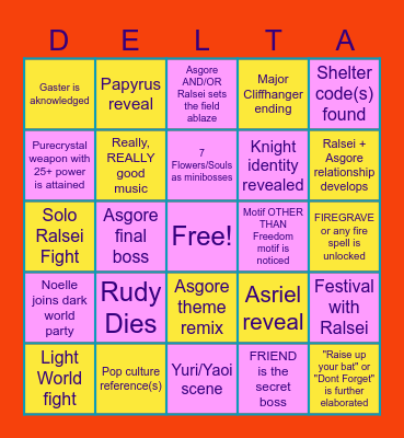 DELTARUNE CHAPTER 5 Bingo Card
