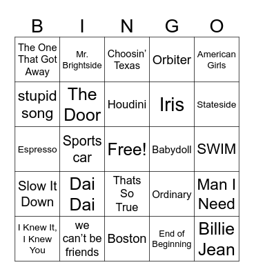 Year-End Bingo!!! Bingo Card