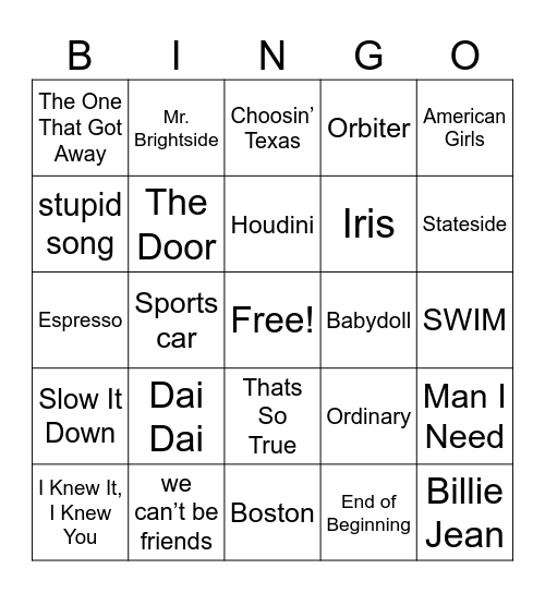 Year-End Bingo!!! Bingo Card