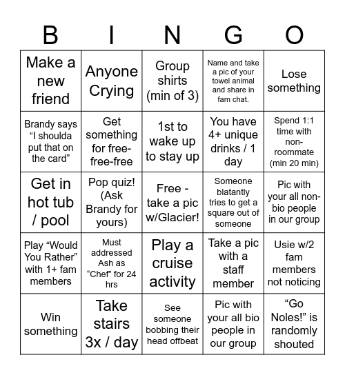 Ridgway 🚢 Bingo v4 Bingo Card