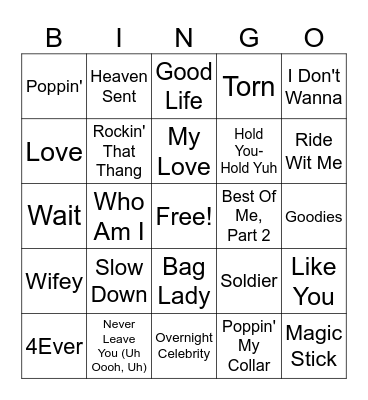 Y2K Bingo Card
