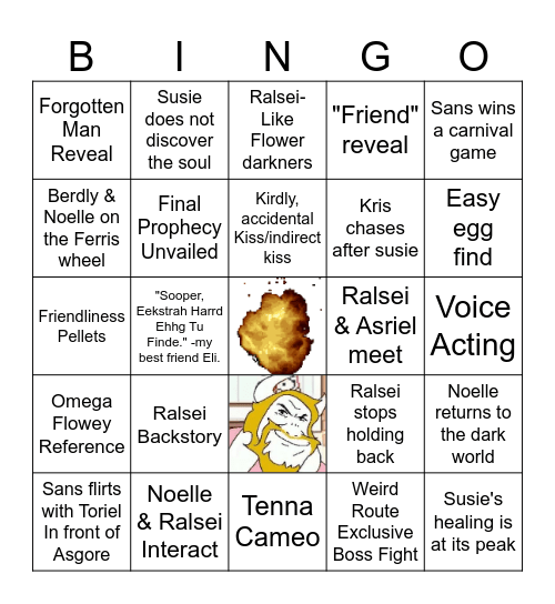 UPDATED Deltarune Ch5 Bingo Card