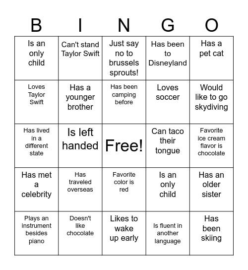 St James VBS Bingo Card