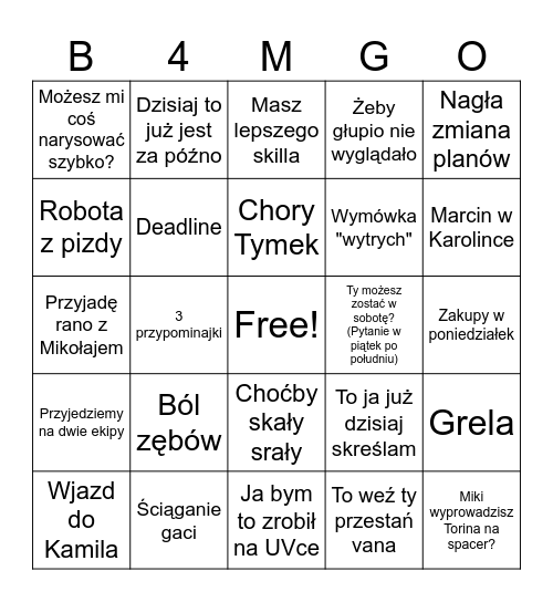 xmikoxk2 Bingo Card