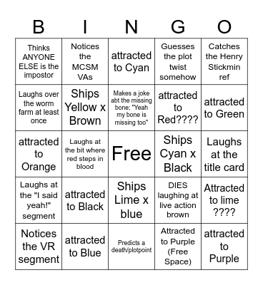 Lucas among us Bingo Card