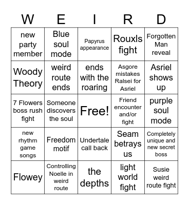 DELTARUNE CHAPTER 5 Bingo Card