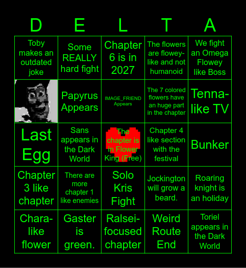 Deltarune Chapter 5 Bingo Card