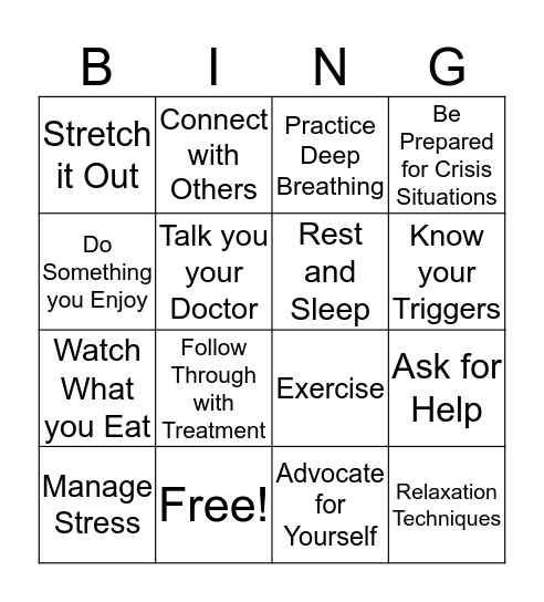 I Can Manage That Bingo Card