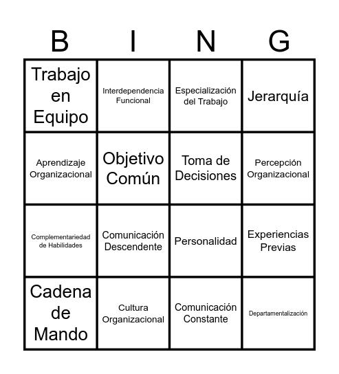 BASES DEL COMPORTAMIENTO INDIVIDUAL Bingo Card