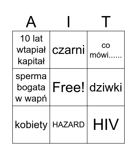 ŻARTY BOGDANA Bingo Card