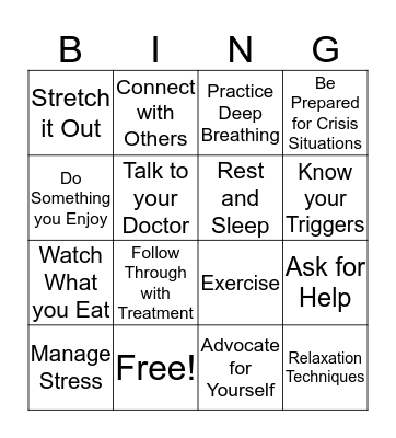 I Can Manage That Bingo Card