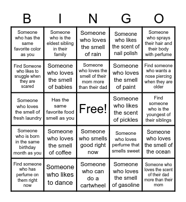 Relax with candle wax getting to know you bingo Card